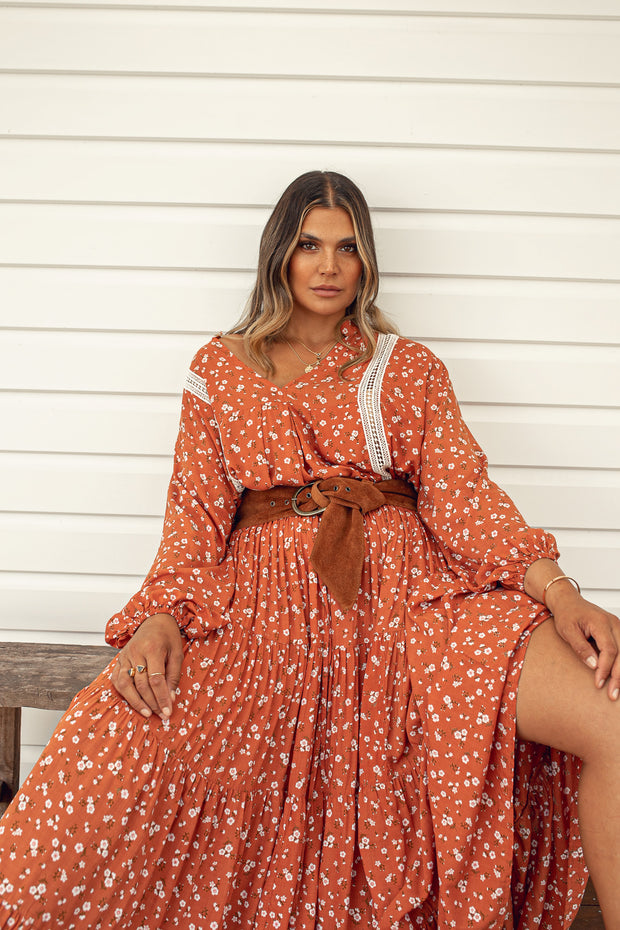 FLORES LONGLINE TUNIC - TANGERINE
