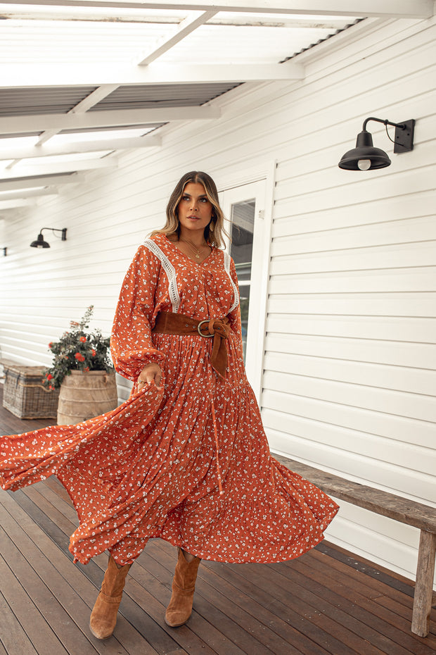 FLORES LONGLINE TUNIC - TANGERINE