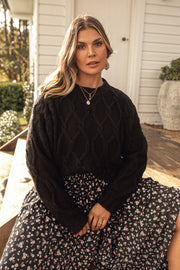 FLORES PALAZZO PANTS - BLACK