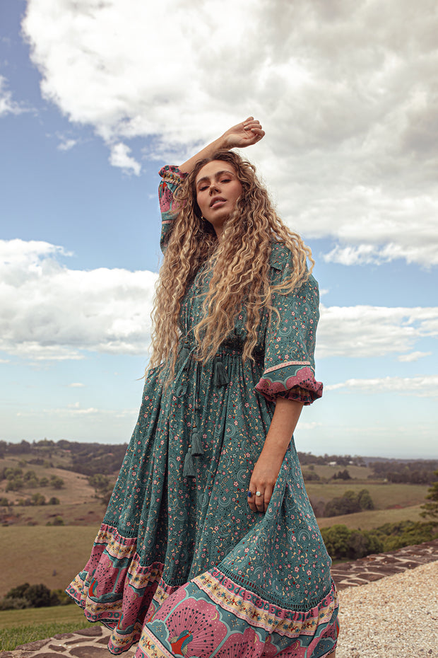 SEA GREEN MOON CHANT GOWN – VAGARY THE LABEL