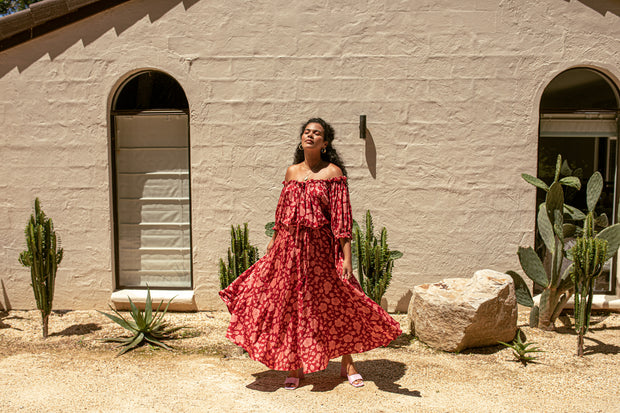 FLORET MAXI SKIRT - ROSÉ