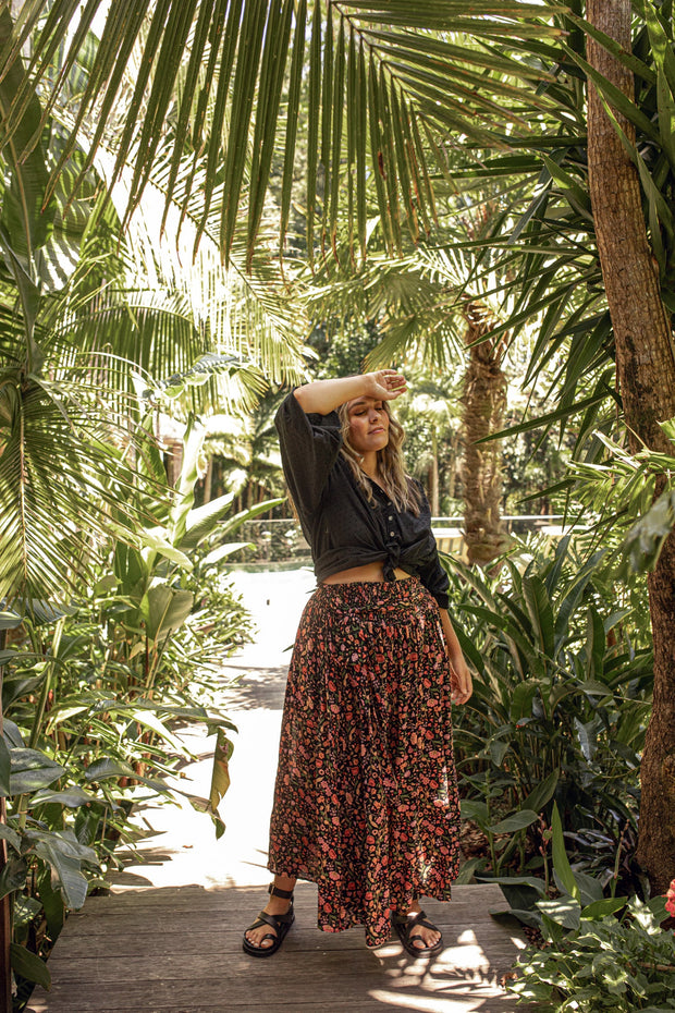[PRE-ORDER] SECRET GARDEN PALAZZO PANTS - BLACK