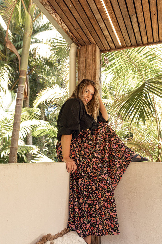 [PRE-ORDER] SECRET GARDEN PALAZZO PANTS - BLACK