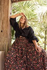 [PRE-ORDER] SECRET GARDEN PALAZZO PANTS - BLACK