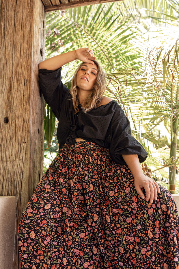 [PRE-ORDER] SECRET GARDEN PALAZZO PANTS - BLACK