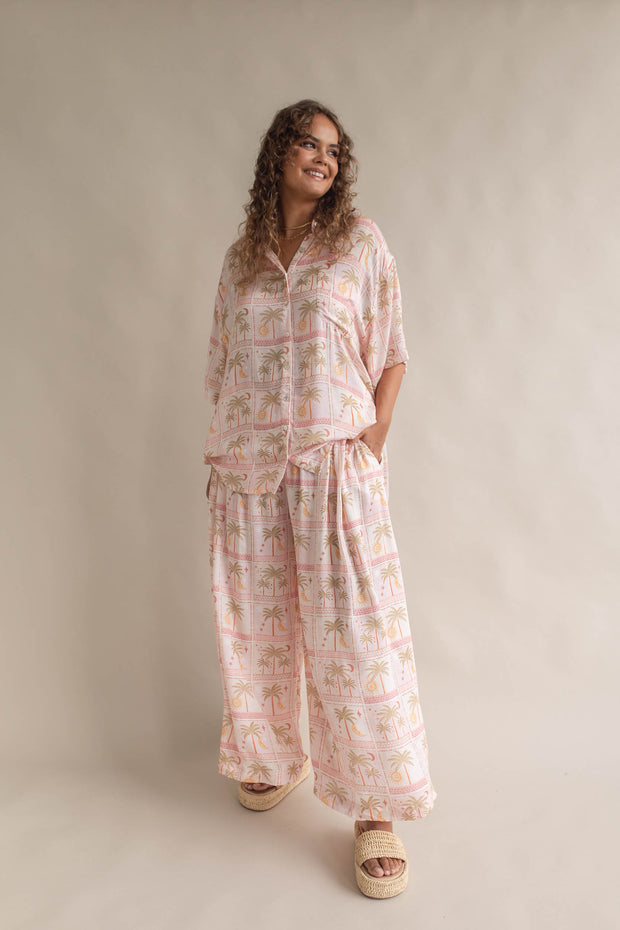 PALMA WIDE LEG PANTS - BLUSH