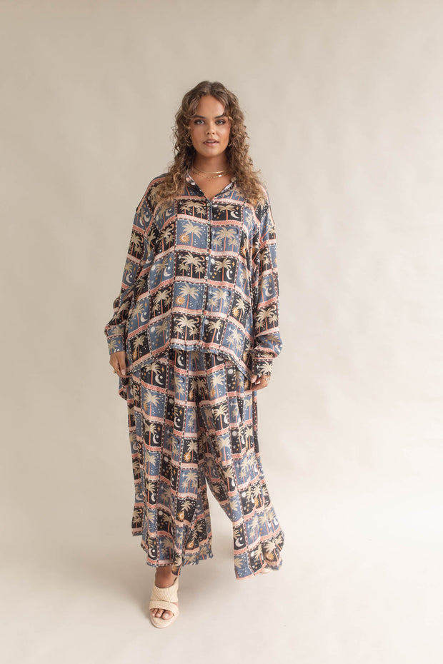 PALMA WIDE LEG PANTS - MIDNIGHT
