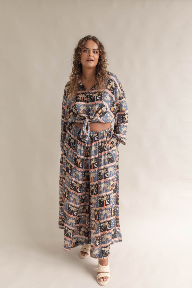 PALMA WIDE LEG PANTS - MIDNIGHT