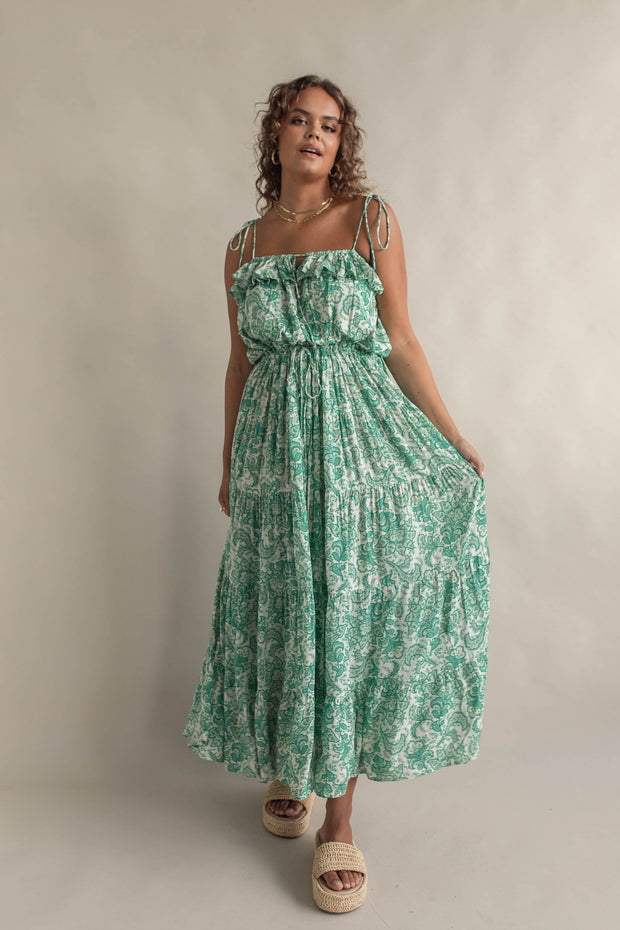 CASA STRAPPY GOWN - JADE