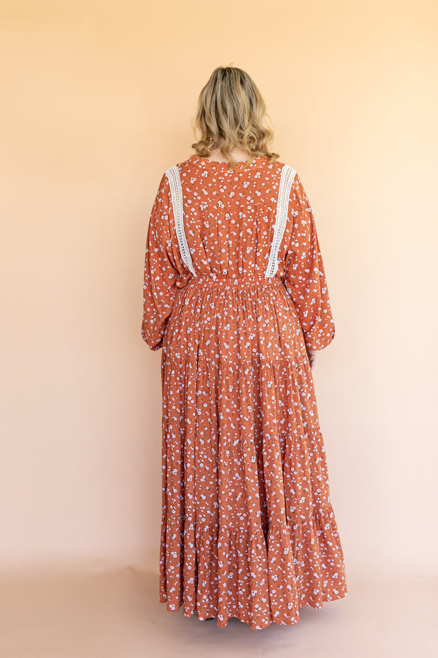 [FAULTY] FLORES TIERED MAXI SKIRT - TANGERINE