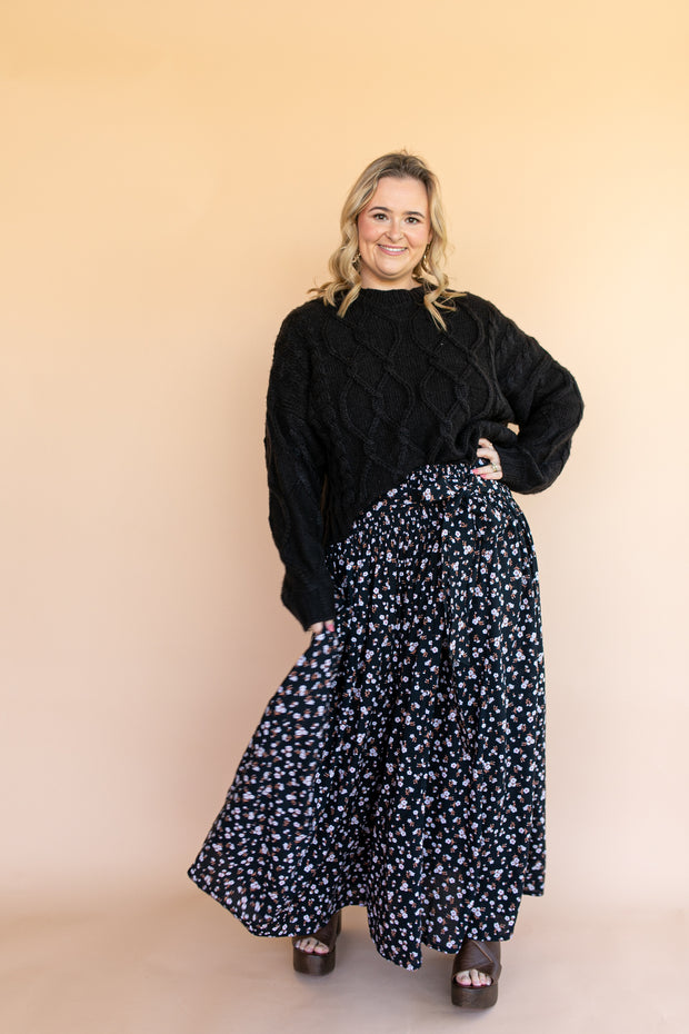 FLORES PALAZZO PANTS - BLACK