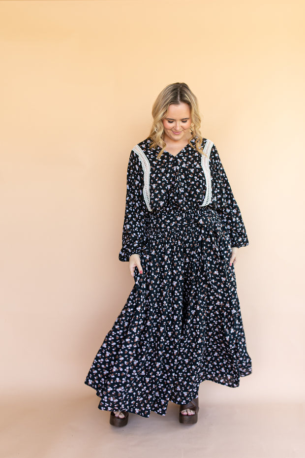 FLORES PALAZZO PANTS - BLACK
