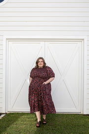 [PRE-ORDER] LA LUNA SHIRRED MIDI DRESS - NIGHTSHADE