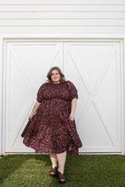 [PRE-ORDER] LA LUNA SHIRRED MIDI DRESS - NIGHTSHADE
