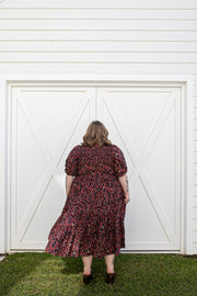 [PRE-ORDER] LA LUNA SHIRRED MIDI DRESS - NIGHTSHADE