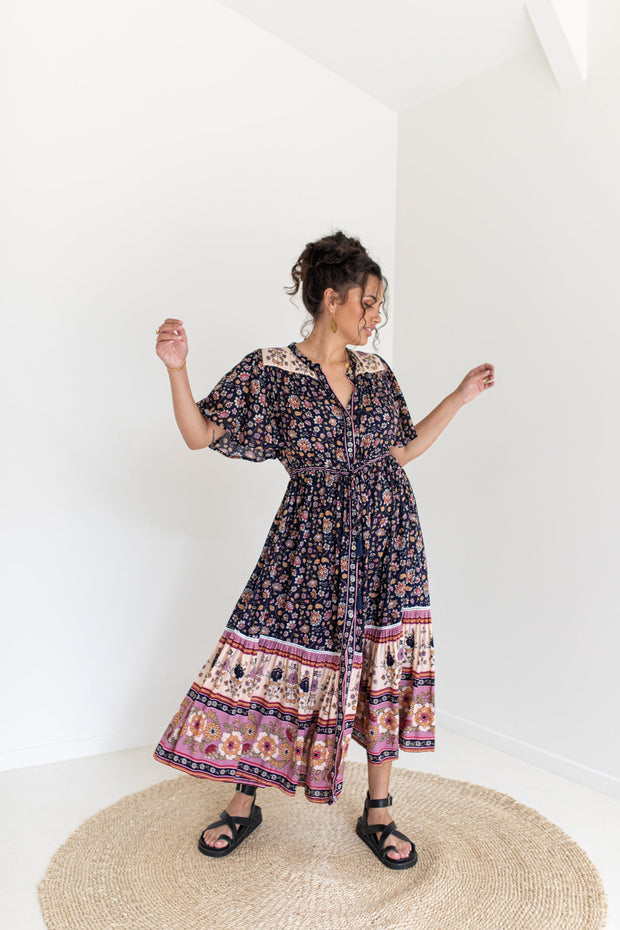 [SAMPLE] BLOSSOM MAXI DRESS - NAVY