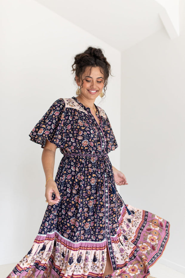 [SAMPLE] BLOSSOM MAXI DRESS - NAVY