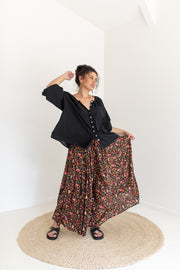 SECRET GARDEN PALAZZO PANTS - BLACK