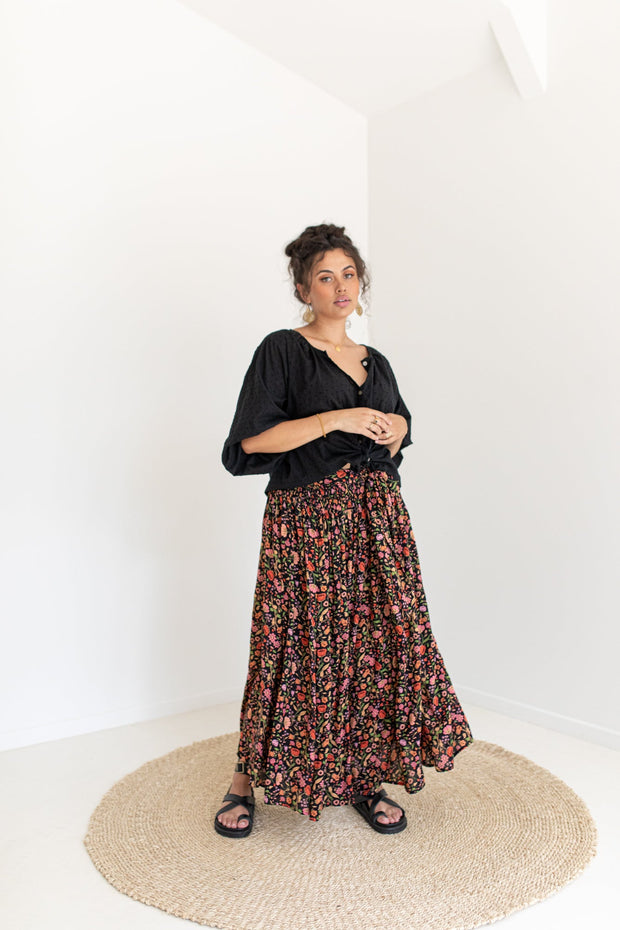 [PRE-ORDER] SECRET GARDEN PALAZZO PANTS - BLACK
