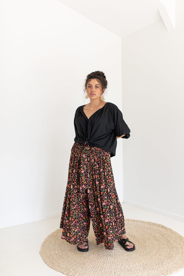 [PRE-ORDER] SECRET GARDEN PALAZZO PANTS - BLACK