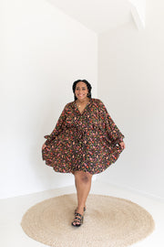 SECRET GARDEN MINI DRESS - BLACK