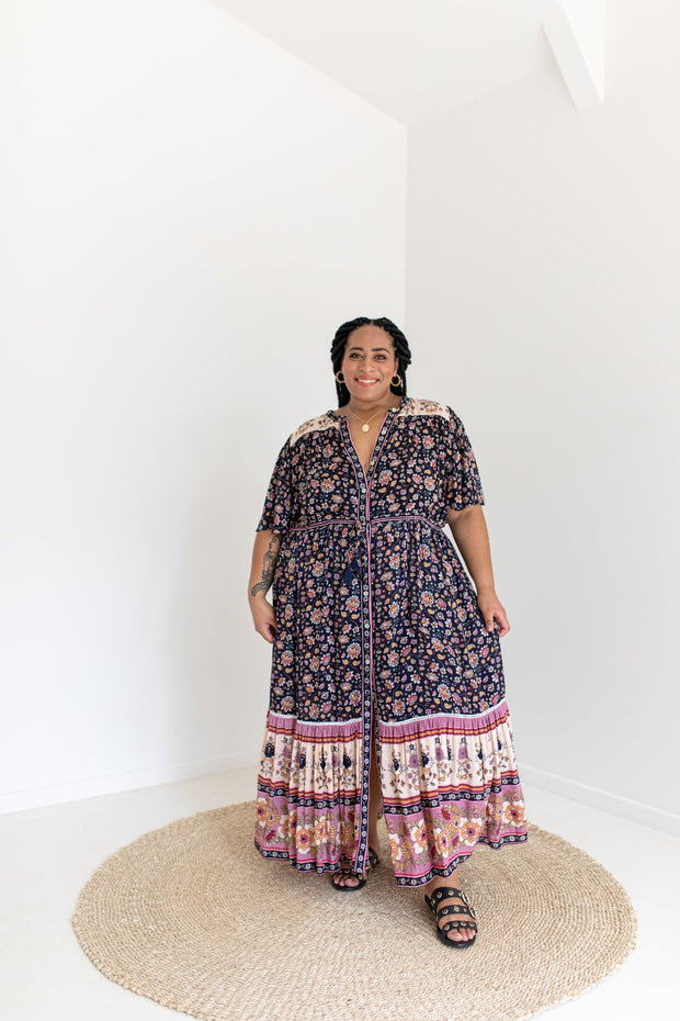 [SAMPLE] BLOSSOM MAXI DRESS - NAVY