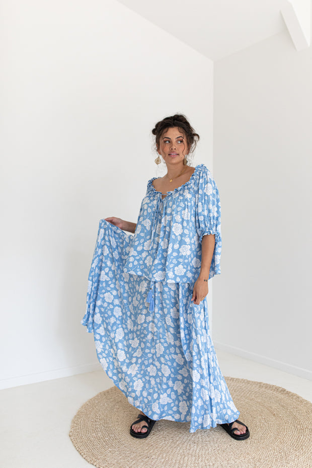 FLORET DELILAH BLOUSE - AZURE