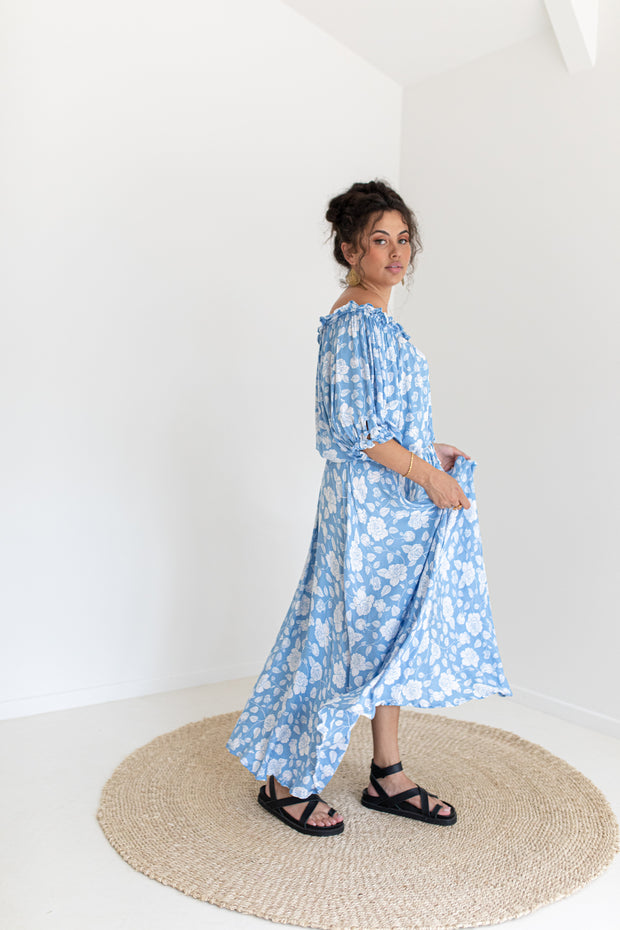 FLORET DELILAH BLOUSE - AZURE