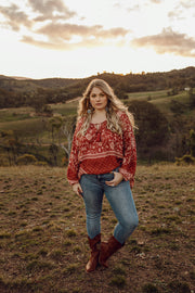 TERRACOTTA MEADOW BLOUSE