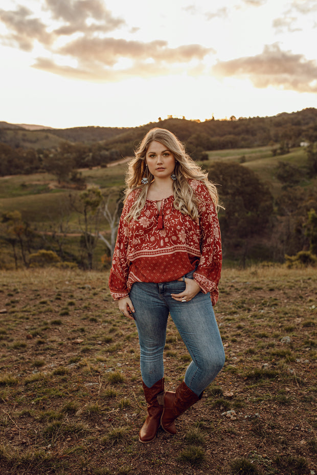 TERRACOTTA MEADOW BLOUSE