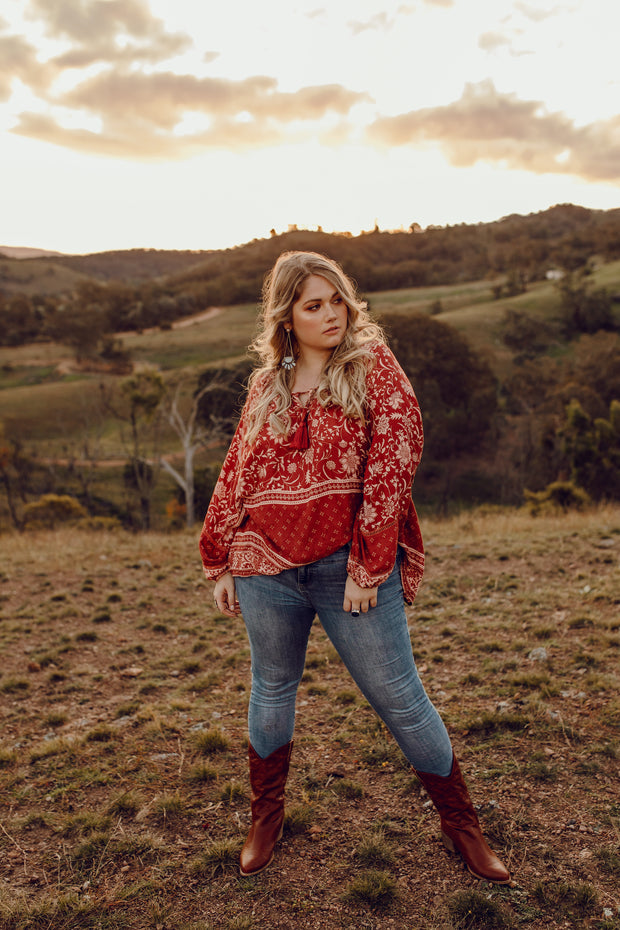TERRACOTTA MEADOW BLOUSE