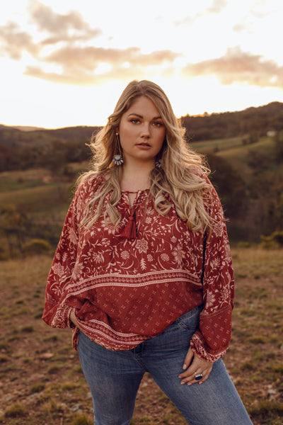 TERRACOTTA MEADOW BLOUSE