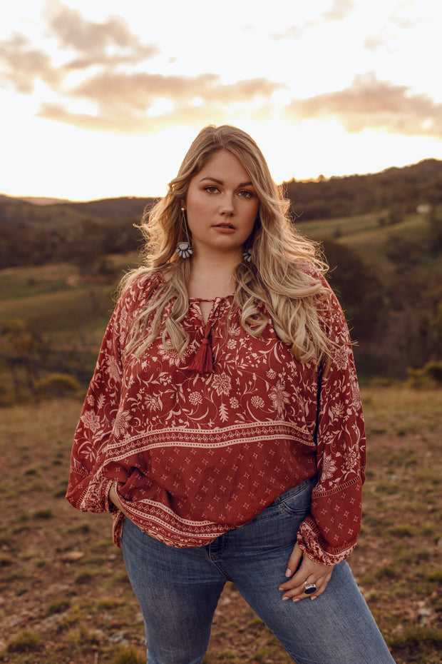 TERRACOTTA MEADOW BLOUSE