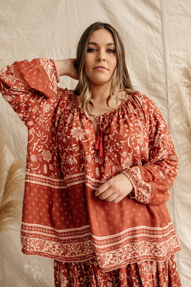 TERRACOTTA MEADOW BLOUSE