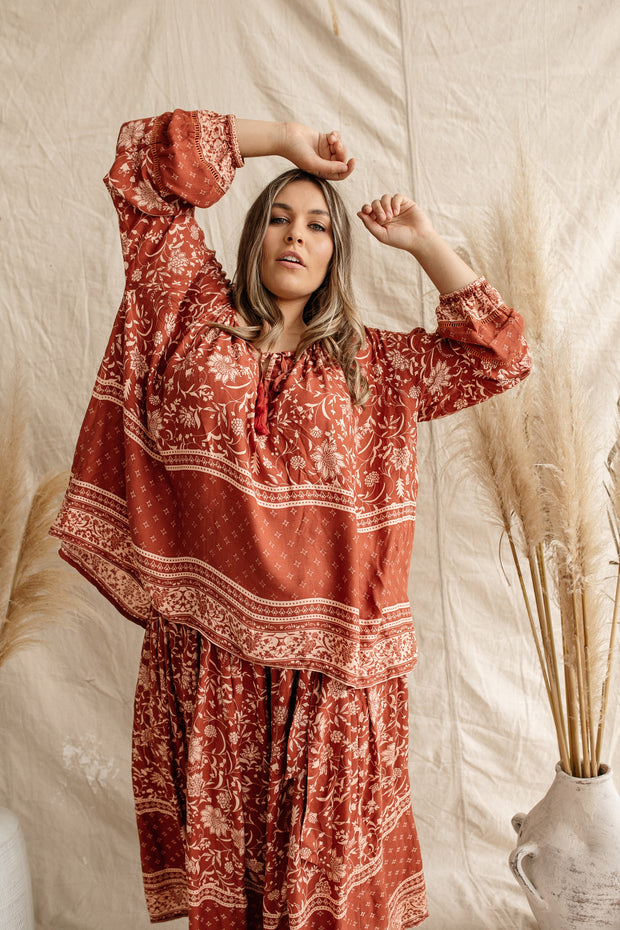 TERRACOTTA MEADOW BLOUSE