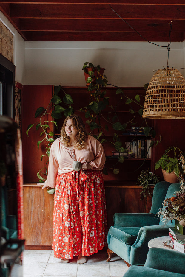 PEACH WAYFARER BLOUSE