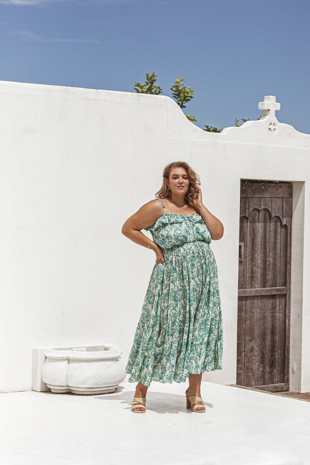 CASA STRAPPY GOWN - JADE
