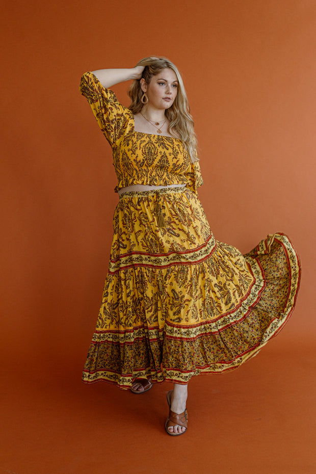DAWN PAISLEY SHIRRED BLOUSE