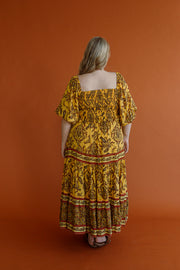 DAWN PAISLEY SHIRRED BLOUSE