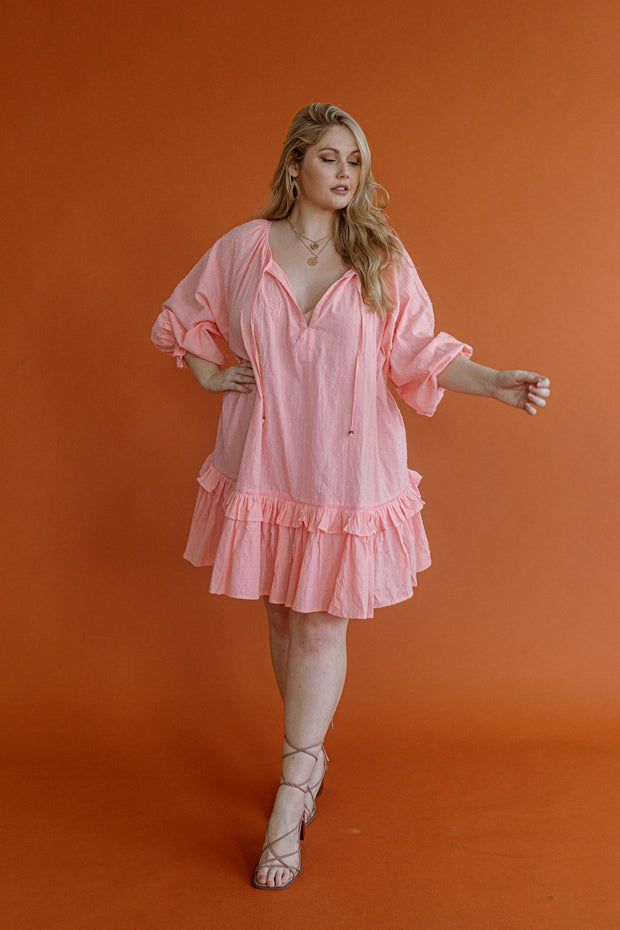 SAMPLE) INDAH HOT PINK TUNIC DRESS VAGARY THE LABEL SAMPLE) INDAH HOT PINK TUNIC DRESS VAGARY THE LABEL