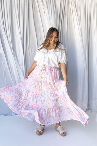 ETHEREAL TIERED MAXI SKIRT