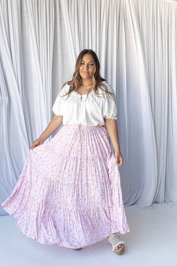 ETHEREAL TIERED MAXI SKIRT